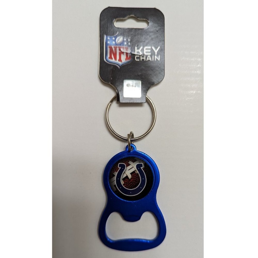 🏈🆕 INDIANA COLTS KEYCHAIN/BEVERAGE BOTTLE OPENER WITH KEY RING - …